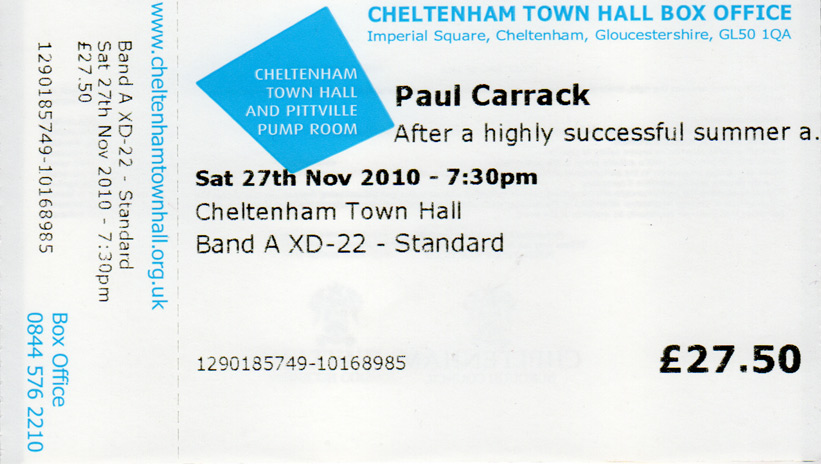 PAUL CARRACK Ticket